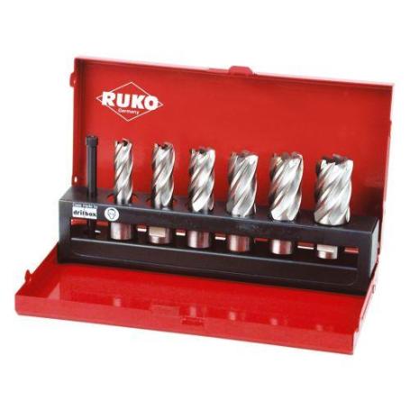 RUKO-108820-JUEGO DE 6 BROCAS HUECAS HSS VÁSTAGO WELDON