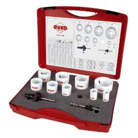 RUKO-126306-JUEGO DE 11 CORONAS PERFORADORAS HSS-CO 8 PARA FONTANERÍA TIPO PK2