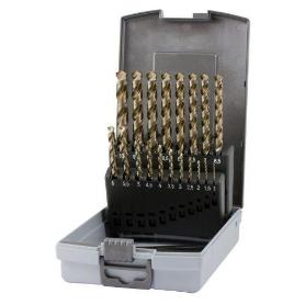 RUKO-228215RO-JUEGOS DE 25 BROCAS HELICOIDALES DIN 338 TIPO UNI HSSE-CO 5