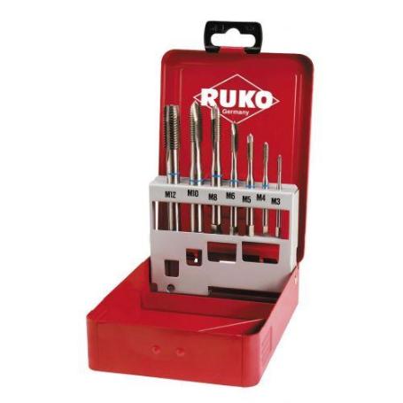 RUKO-245057-JUEGO DE 7 MACHOS MÁQUINA M DIN 371 / 376 HSS RECTIFICADOS TIPO B