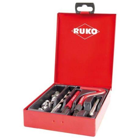 RUKO-244202-JUEGO DE 18 PIEZAS PARA REPARACIÓN DE ROSCAS M5 PROCOIL