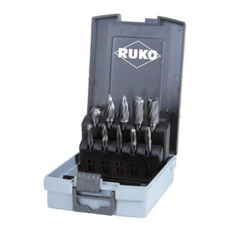 RUKO-116103ARO-JUEGO 10 FRESAS METAL DURO ALUMINIO