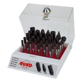 RUKO-116008TC-SURTIDO DE 35 FRESAS DE METAL DURO TICN CON VÁSTAGO DE 6 MM EN VITRINA DE PLÁSTICO