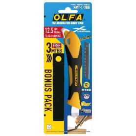 OLFA-XMT-1/3BB-CúTER DE BLOQUEO AUTOMÁTICO XMT-1 CON 3 CUCHILLAS MTBB DE 12,5 MM