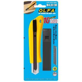 OLFA-BN-AL/BB/10BB-CúTER DE BLOQUEO AUTOMÁTICO BN-AL Y 10 CUCHILLAS EXCEL BLACK DE 18 MM