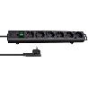 BRENNENSTUHL-1153300100-BASE MúLTIPLE COMFORT-LINE PLUS NEGRA CON CLAVIJA PLANA (6 TOMAS)