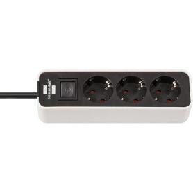 BRENNENSTUHL-1153230020-BASE MúLTIPLE ECOLOR BLANCA/ NEGRA CON DISEÑO COMPACTO (3 TOMAS)