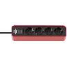 BRENNENSTUHL-1153240070-BASE MúLTIPLE ECOLOR ROJA/ NEGRA CON DISEÑO COMPACTO (4 TOMAS)