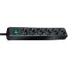 BRENNENSTUHL-1159500400-BASE MúLTIPLE ECO-LINE NEGRA CON INTERRUPTOR (6 TOMAS Y 3 M)