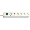 BRENNENSTUHL-1159520400-BASE MúLTIPLE ECO-LINE BLANCA CON INTERRUPTOR (6 TOMAS Y 3 M)
