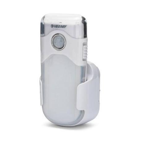 VELAMP-R720H-PUNTO DE LUZ CON DETECCIÓN DE PRESENCIA + LUZ DE EMERGENCIA + LINTERNA LED CON ENCHUFE EUROPEO HORIZON
