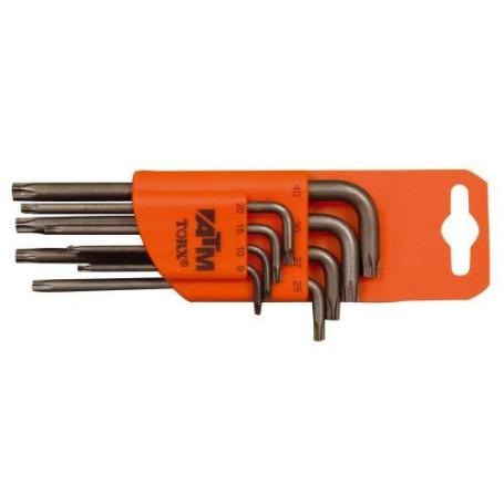 ATM-A1401-JUEGO DE 8 LLAVES ACODADAS LARGAS TORX (T9-T40)