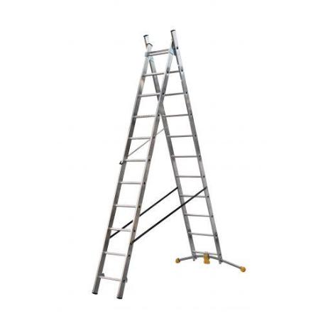 HAILO-1410-801-ESCALERA COMBINADA DE 2 TRAMOS CON ESTABILIZADOR CURVO HOBBYLOT (2X7)