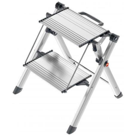 HAILO-4310-100-TABURETE ALUMINIO MK80 COMFORTLINE (2 PELDAÑOS)