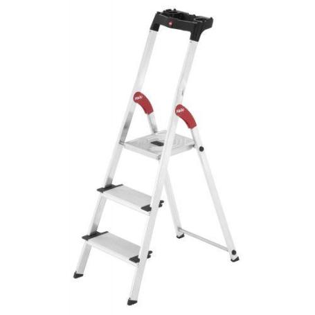 HAILO-5_8813-001-ESCALERA DE TIJERA DE ALUMINIO CON PELDAÑO ANCHO XXL EASYCLIX (3 PELDAÑOS)