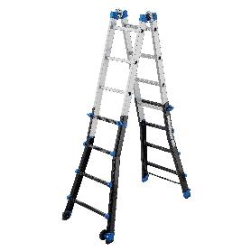 GIERRE-ED065AL-ESCALERA MULTIFUNCIÓN TELESCÓPICA DE ALUMINIO PEPPINA PRO (4+4)