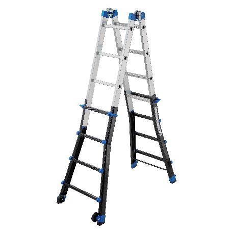 GIERRE-ED065AL-ESCALERA MULTIFUNCIÓN TELESCÓPICA DE ALUMINIO PEPPINA PRO (4+4)