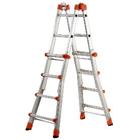 GIERRE-AL015-ESCALERA TELESCÓPICA MULTIFUNCIÓN DE ALUMINIO PEPPINA EN131 (3+4 PELDAÑOS)
