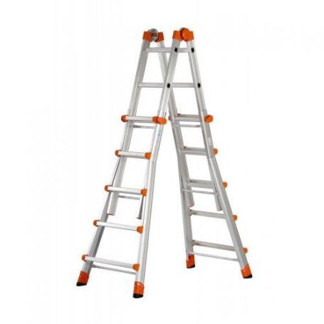 GIERRE-AL040-ESCALERA TELESCÓPICA MULTIFUNCIÓN DE ALUMINIO PEPPINA EN131 (5+5 PELDAÑOS)