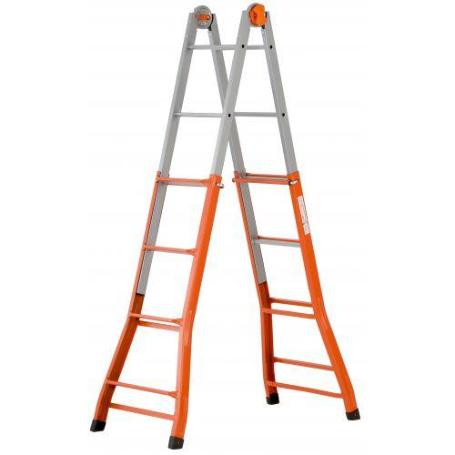 GIERRE-A0040-ESCALERA TELESCÓPICA MULTIFUNCIÓN DE ACERO PEPPINA DE 125 KG (4+4 PELDAÑOS)