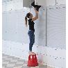 GIERRE-B0020-TABURETE DE PLÁSTICO CON RUEDAS ROLLINGSTEP (241 CM)