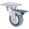 RUEDA GIRATORA PLACA FRENO 10BSRFN60CP-PGI POLIAMIX-GOMA GRIS EJE LISO