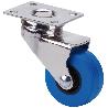RUEDA GIRATORA PLACA NIQUEL.10BDR50CP-PUA POLIAMIX-POLIUR.AZUL EJE LISO