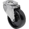 RUEDA GIRATORA AGUJERO M12 INOX.20ZVI100-TT RESINA NEGRA EJE LISO