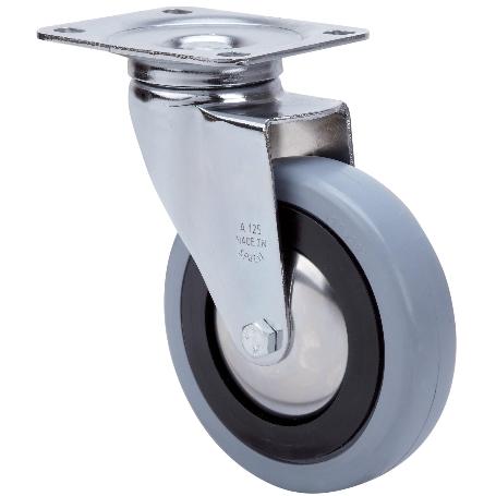 RUEDA GIRATORA PLACA 10A80CP-PGASB POLIAMIX-GOMA GRIS EJE BOLAS