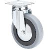 RUEDA GIRATORA PLACA 10BHA125CP-PGAN POLIAMIX-GOMA GRIS EJE LISO