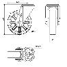 RUEDA GIRATORA AGUJERO M12 INOX.20ZVI150-TD RESINA MARRON EJE LISO
