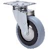 RUEDA GIRATORA PLACA 10A80CP-PGAN POLIAMIX-GOMA GRIS EJE LISO