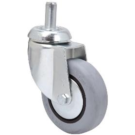 RUEDA GIRATORA ESPIGA LISA M12X30 33BH80CP-PGI POLIAMIX-GOMA GRIS EJE LISO