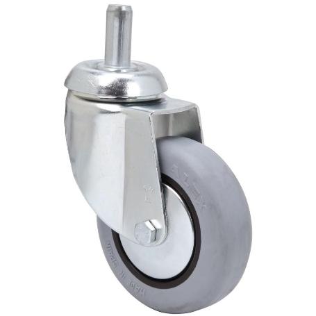 RUEDA GIRATORA ESPIGA LISA M12X30 33BH80CP-PGI POLIAMIX-GOMA GRIS EJE LISO