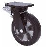RUEDA GIRATORA PLACA FRENO 10HLBFD250H-DEB ALUMINIO-GOMA NEGRA ELASTICA BOLAS