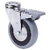 RUEDA GIRATORA AGUJERO M12 FRENO 20AFD200CP-PGAB POLIAMIX-GOMA GRIS EJE BOLAS