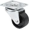 RUEDA GIRATORA PLACA 10ZLR35-BP NYLON NEGRO EJE LISO