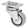RUEDA GIRATORA PLACA 10ZR40-PGI POLIAMIX-GOMA GRIS EJE LISO
