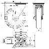 RUEDA GIRATORA PLACA FRENO INOX.10ZVIFD200-UT POLIAMIX BLANCO EJE LISO