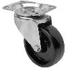 RUEDA GIRATORA PLACA INOX.10ZVLI100-TT RESINA NEGRA EJE LISO