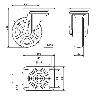 RUEDA GIRATORA PLACA INOX.10ZVLI100-TD RESINA MARRON EJE LISO