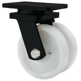 RUEDA GIRATORA PLACA 10HLG200-FT NYLON BLANCO EXTRAFUERTE (DOBLE) EJE LISO