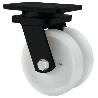 RUEDA GIRATORA PLACA 10HLG250-FT NYLON BLANCO EXTRAFUERTE (DOBLE) EJE LISO
