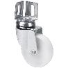 RUEDA GIRATORA PLETINA ANGULAR 16BH80-SL PLASTICO BLANCO EJE LISO