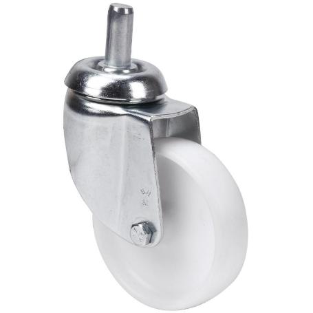 RUEDA GIRATORA ESPIGA LISA M12X30 33BH80-SL PLASTICO BLANCO EJE LISO