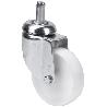 RUEDA GIRATORA ESPIGA LISA M12X30 33BH80-SL PLASTICO BLANCO EJE LISO