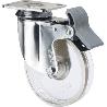 RUEDA GIRATORA PLACA FRENO CROMADA 10BHDFD80-SLC POLICARBONATO TRANSP.LISO
