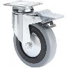 RUEDA GIRATORA PLACA FRENO 10BHAFD125CP-PGASB POLIAMIX-GOMA GRIS EJE BOLAS