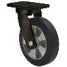 RUEDA GIRATORA PLACA 10HLB250E-DEB ALUMINIO-GOMA NEGRA ELASTICA EJE BOLAS