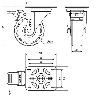 RUEDA GIRATORA PLACA FRENO 10ZVLFD100-UTR POLIAMIX BLANCO EJE RODILLOS